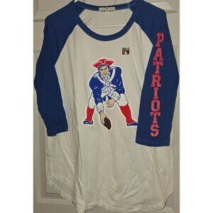 New England Patriots Junk Food NFL Raglan T-Shirt XXL Blue & White
